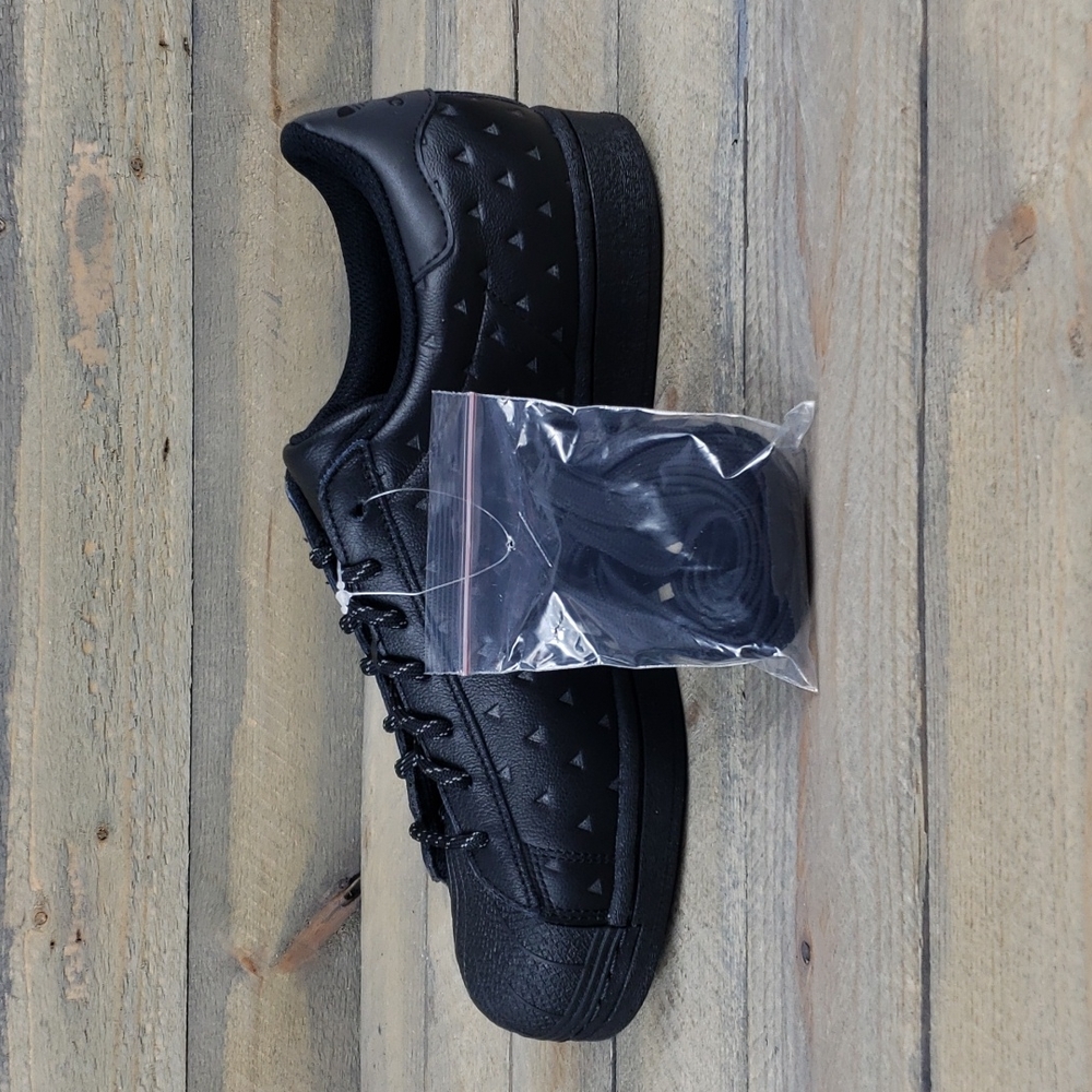 adidas Pharrell Williams Superstar Leather Shoes Sneakers Core Black - Picture 3 of 10